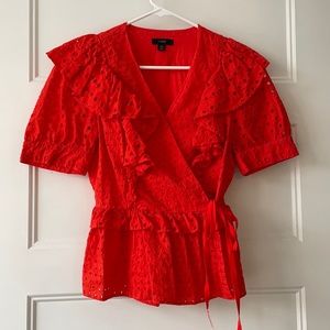 NWOT J. Crew red eyelet top